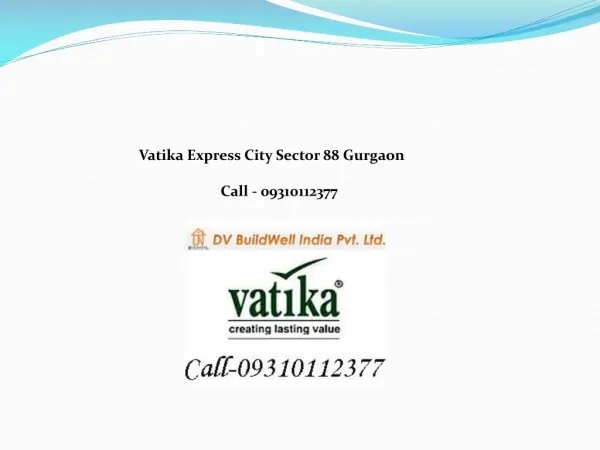 Vatika Express City Plots Sector 88 A Gurgaon 09310112377