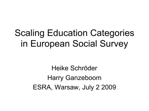 Scaling Education Categories in European Social Survey