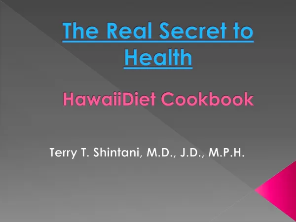 Hawaii Diet Cookbook 2013 (updated2) by Dr.Terry Shintani