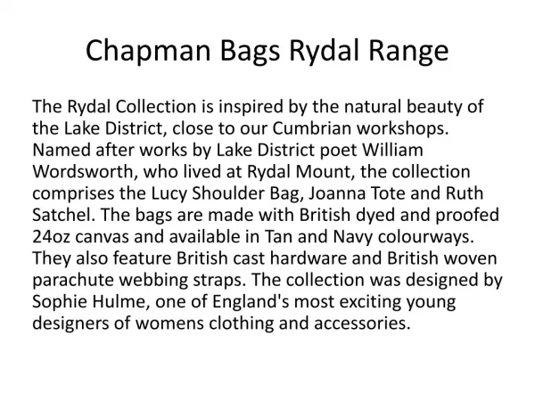 Rydal Range from Chapman Bags