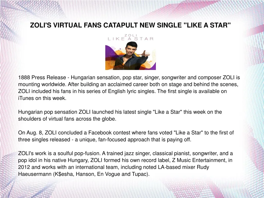 zoli s virtual fans catapult new single like