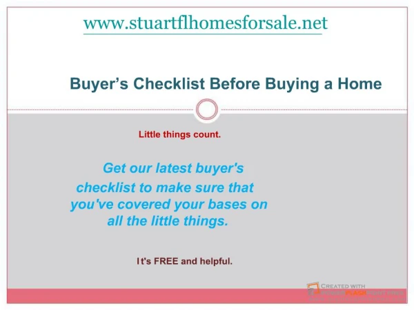 buyer’s checklist before buying a home