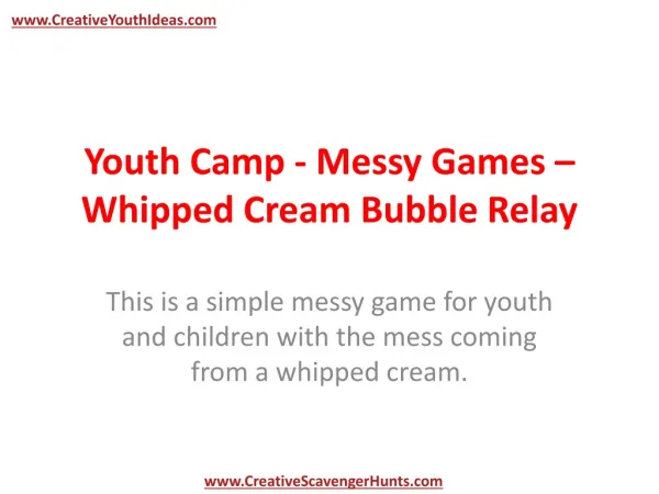 Youth Camp - Messy Games