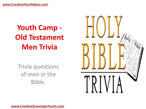 Youth Camp - Old Testament Men Trivia