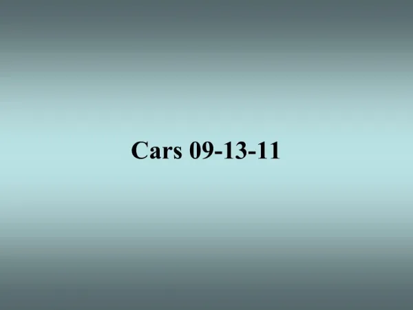 Cars 09-13-11