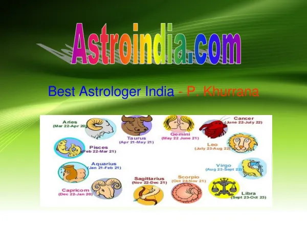Great Astrologer and Numerologist India, P. Khurranna