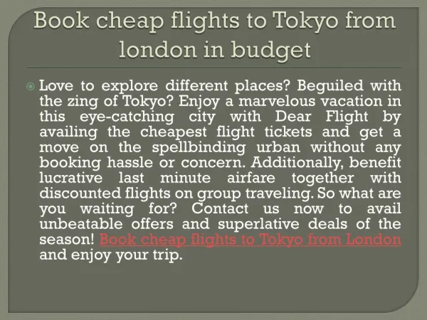 Cheap flights to Tokyo