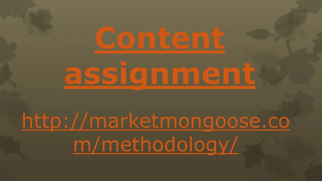 content assignment