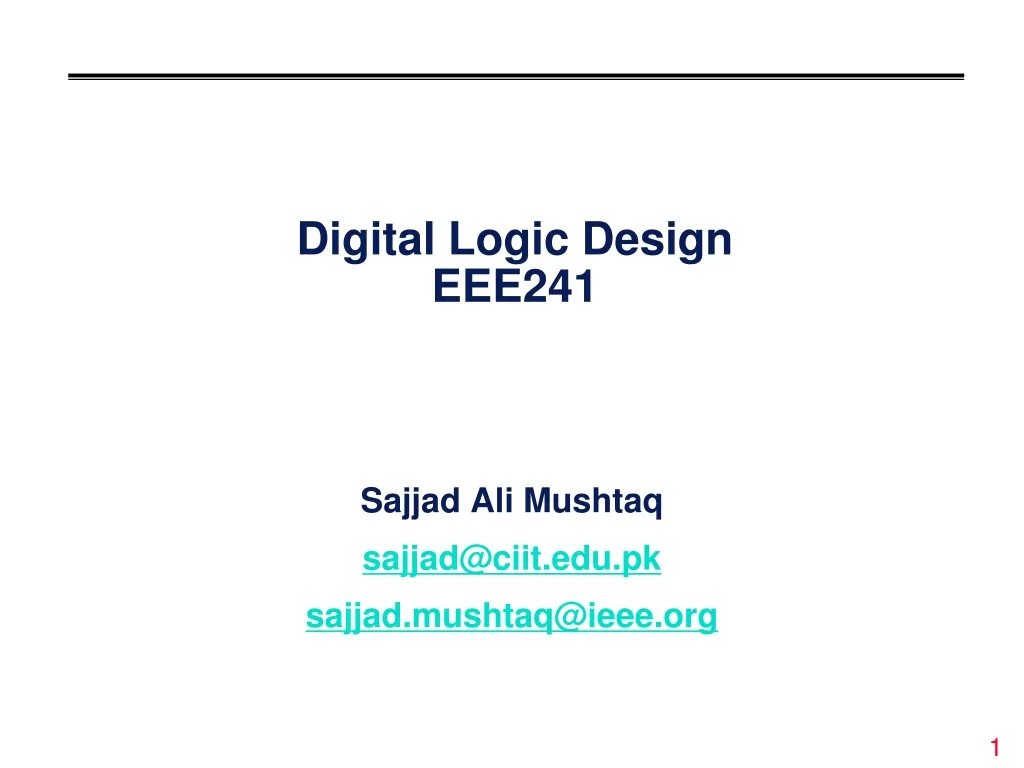 digital logic design eee241