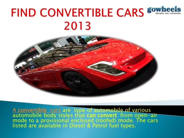 Find Convertibles Cars 2013-Gowheels.com