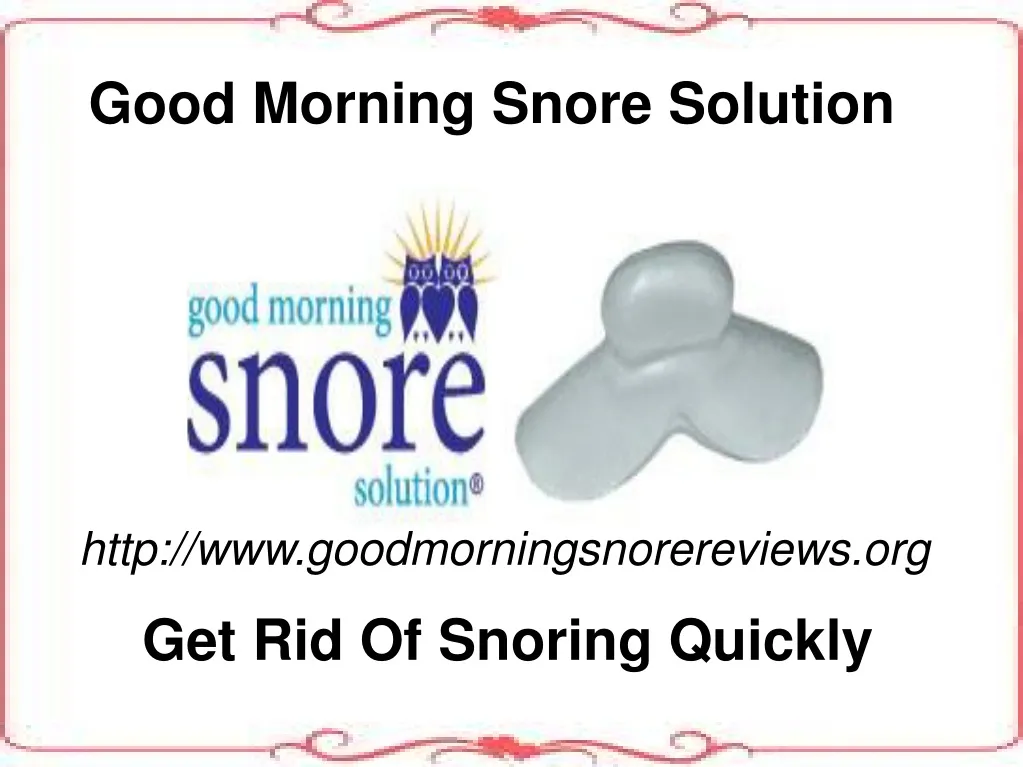 good morning snore solution