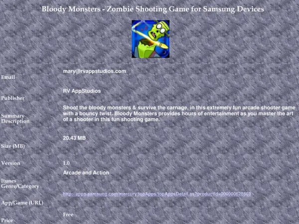 Bloody Monsters - Zombie Shooting Game for Samsung Devices