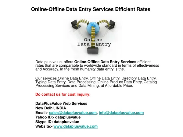 Online-Offline Data Entry Services Efficient Rates