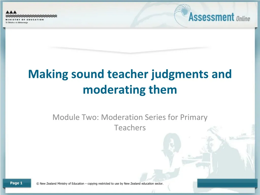 making sound teacher judgments and moderating them