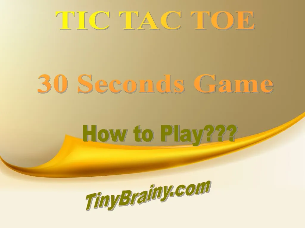 tic tac toe 30 seconds game