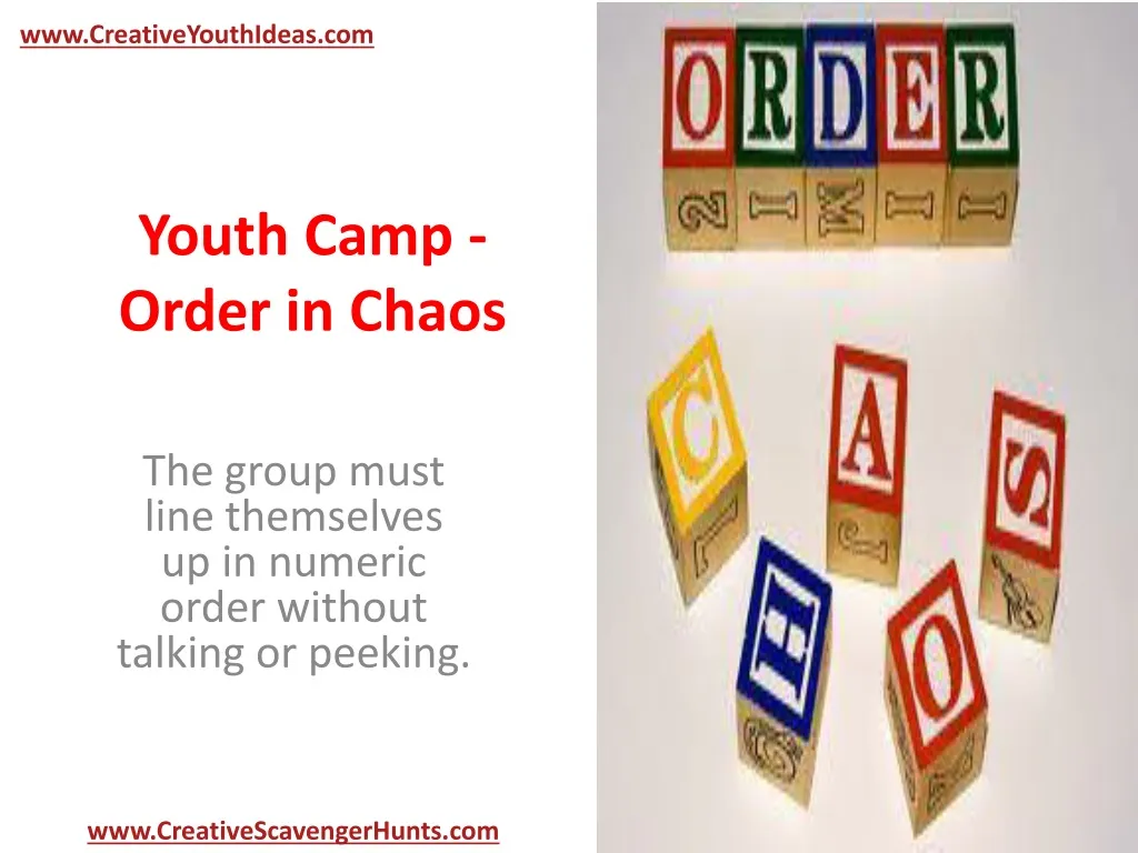 youth camp order in chaos