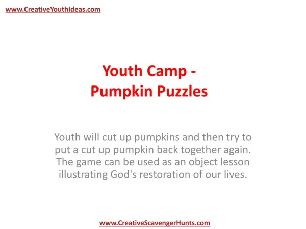 Youth Camp - Pumpkin Puzzles