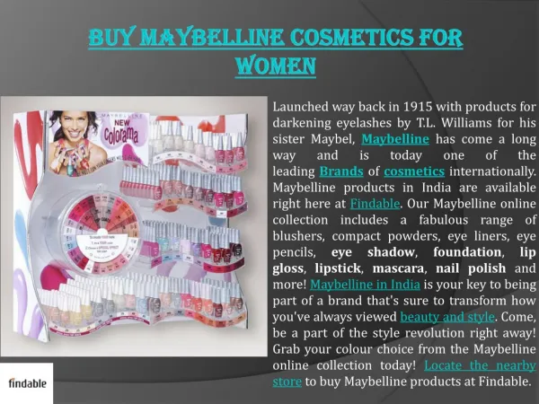 Maybelline Cosmetics for Women in India
