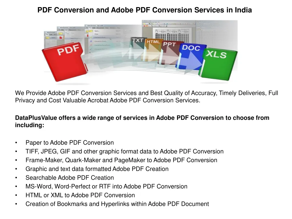 pdf conversion and adobe pdf conversion services in india