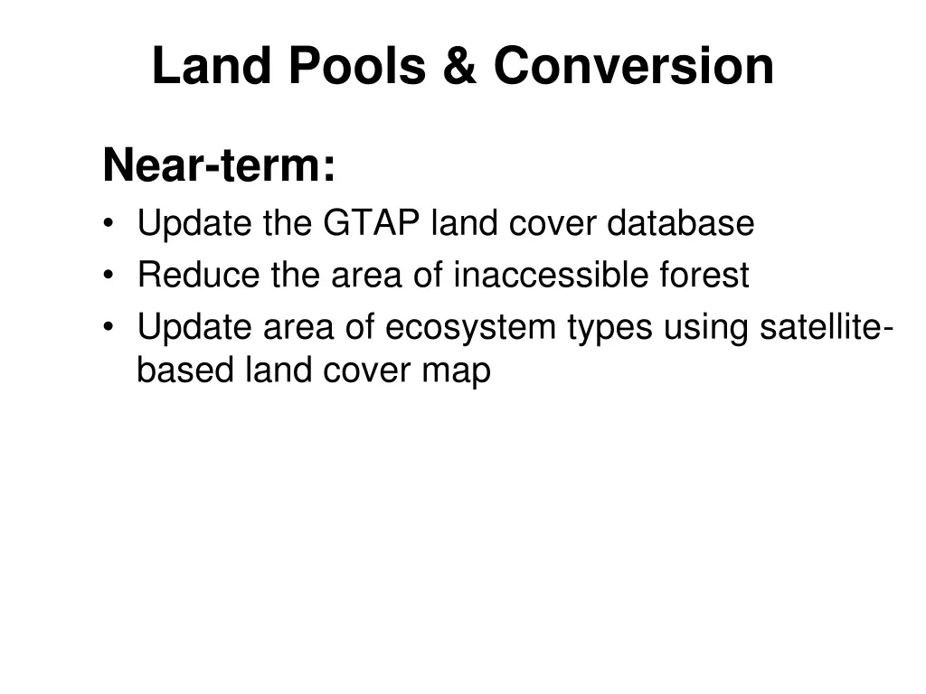 land pools conversion