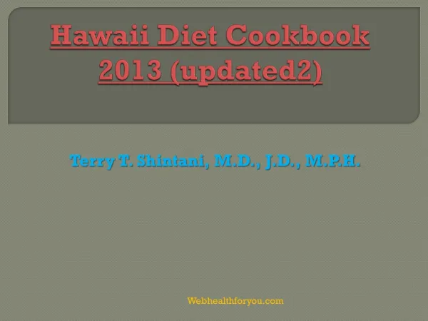 Hawaii Diet Cookbook 2013 (updated2)