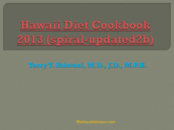 Hawaii Diet Cookbook 2013 (spiral)