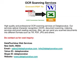 OCR Scanning Services