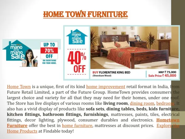 Hometown furniture in India