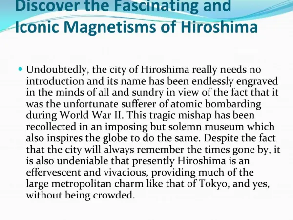 Get cheap flights to Hiroshima from London