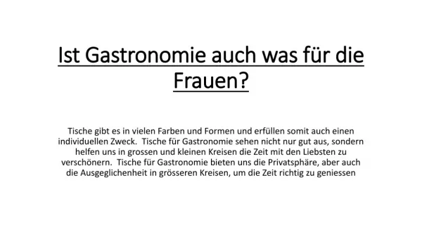 Gastronomie