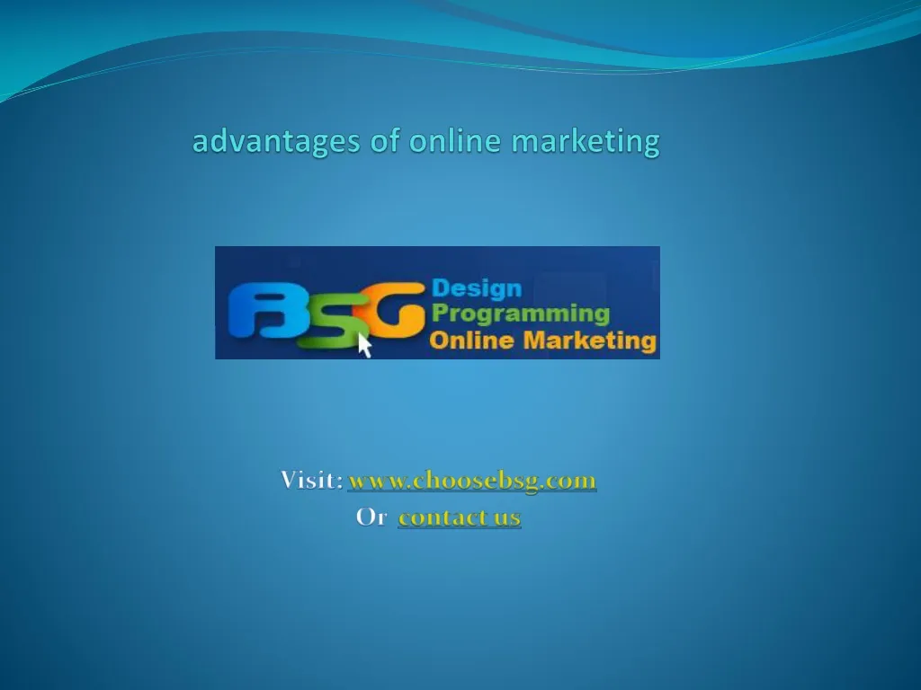 advantages of online marketing