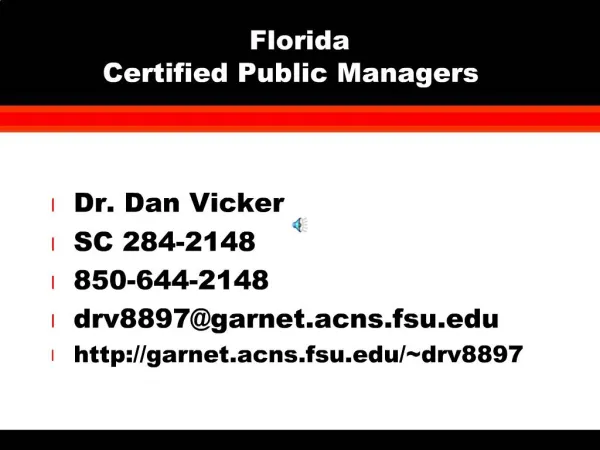 Florida Certified Public Managers