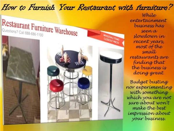 How to Furnish Your Restaurant with furniture?