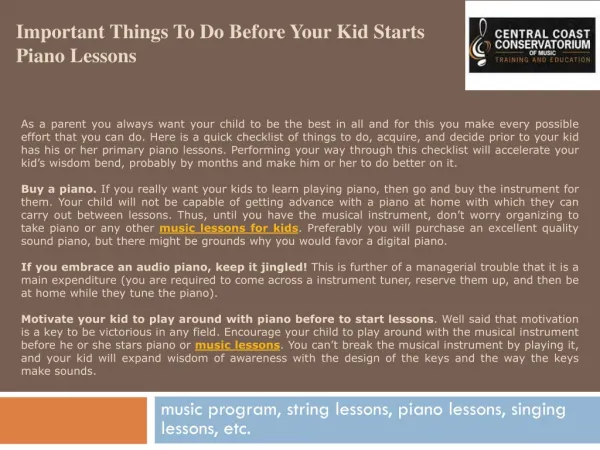 Important Things to Do Before Your Kid Starts Piano Lessons
