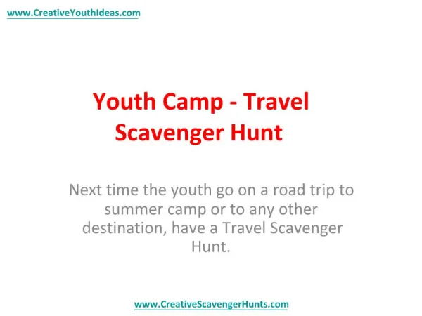 Youth Camp - Travel Scavenger Hunt