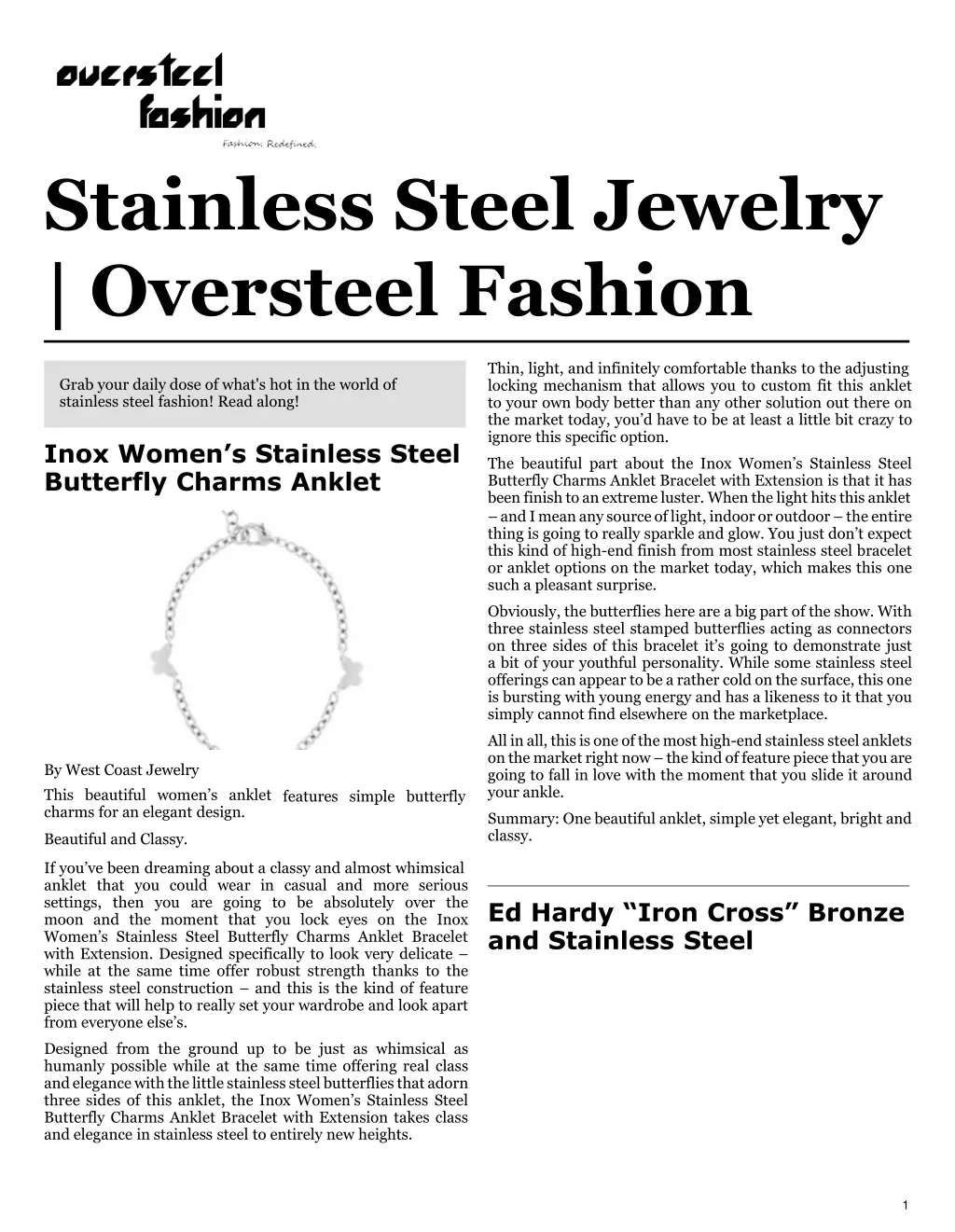 stainless steel jewelry oversteel fashion