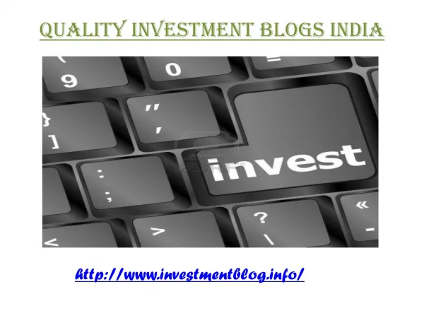 Quality Investment Blogs India