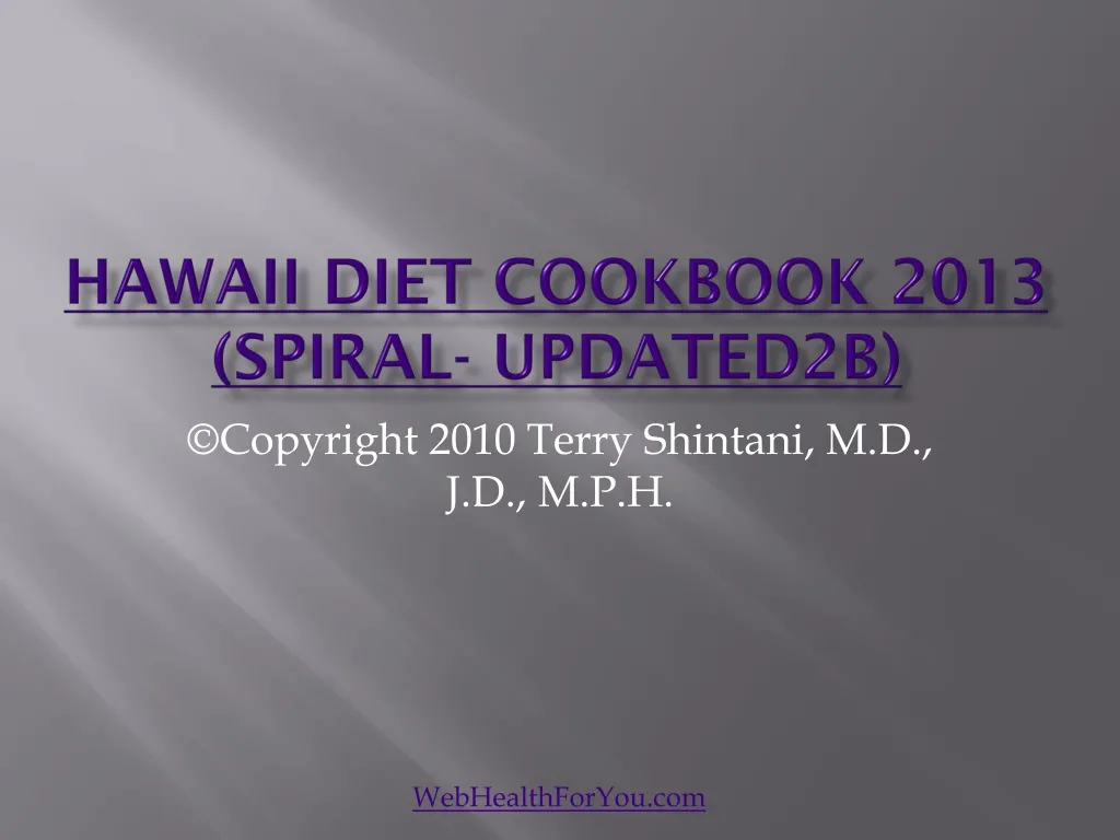 hawaii diet cookbook 2013 spiral updated2b