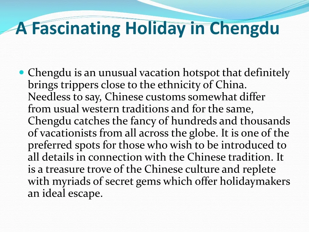 a fascinating holiday in chengdu