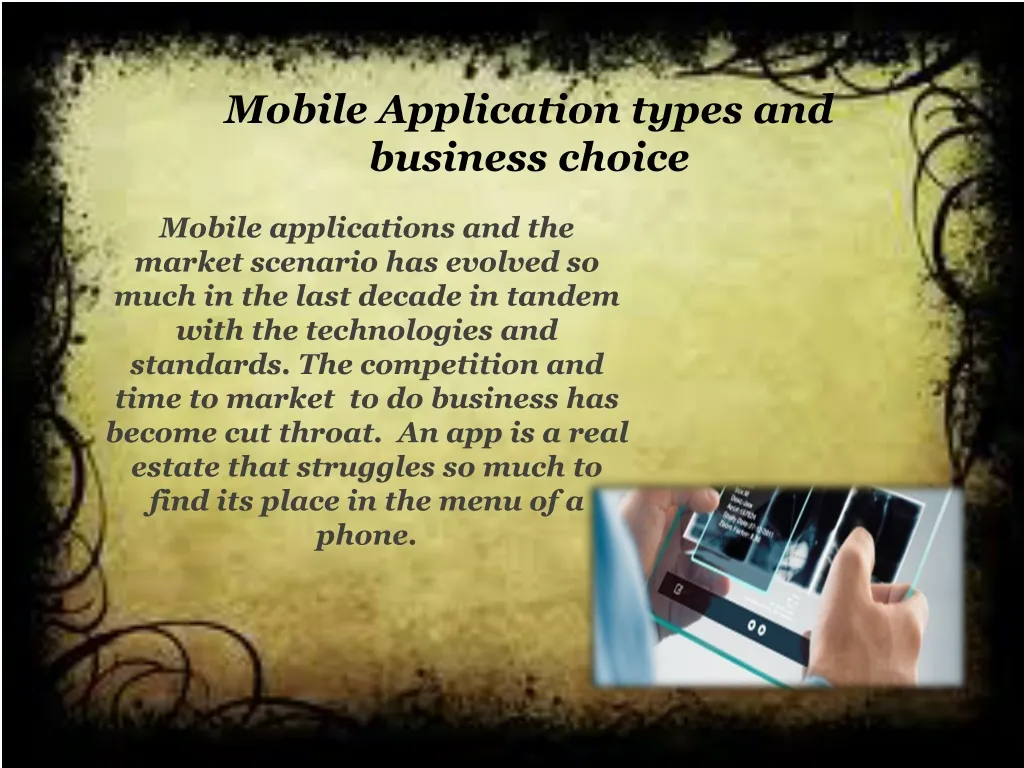 mobile application types and business choice