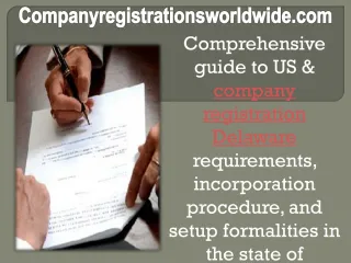 Comprehensive guide company registration Delaware - slide 1
