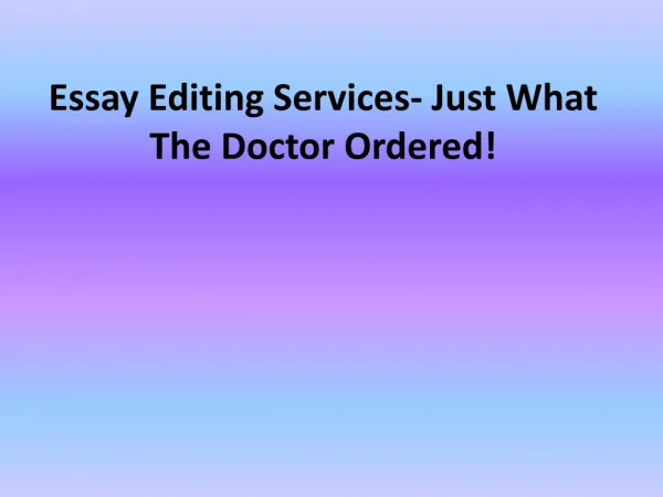 Essay Editing Service