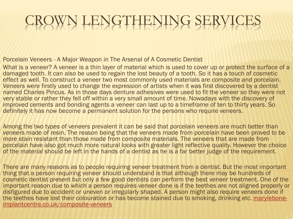 crown lengthening services