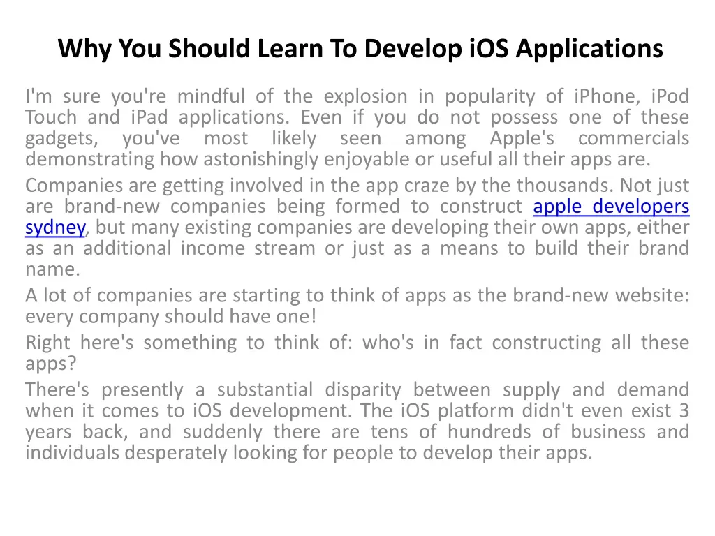 why you should learn to develop ios applications
