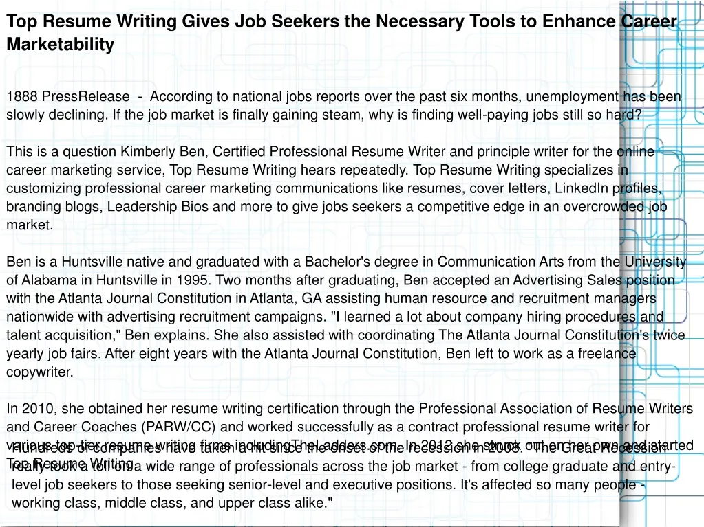 top resume writing gives job seekers