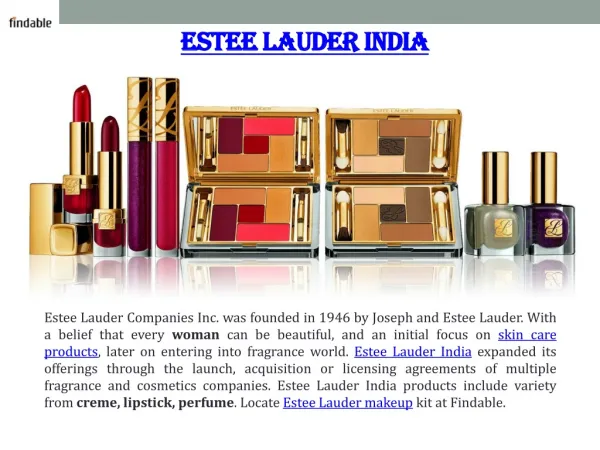 Explore Estee Lauder cosmetics make up and perfume at Findab