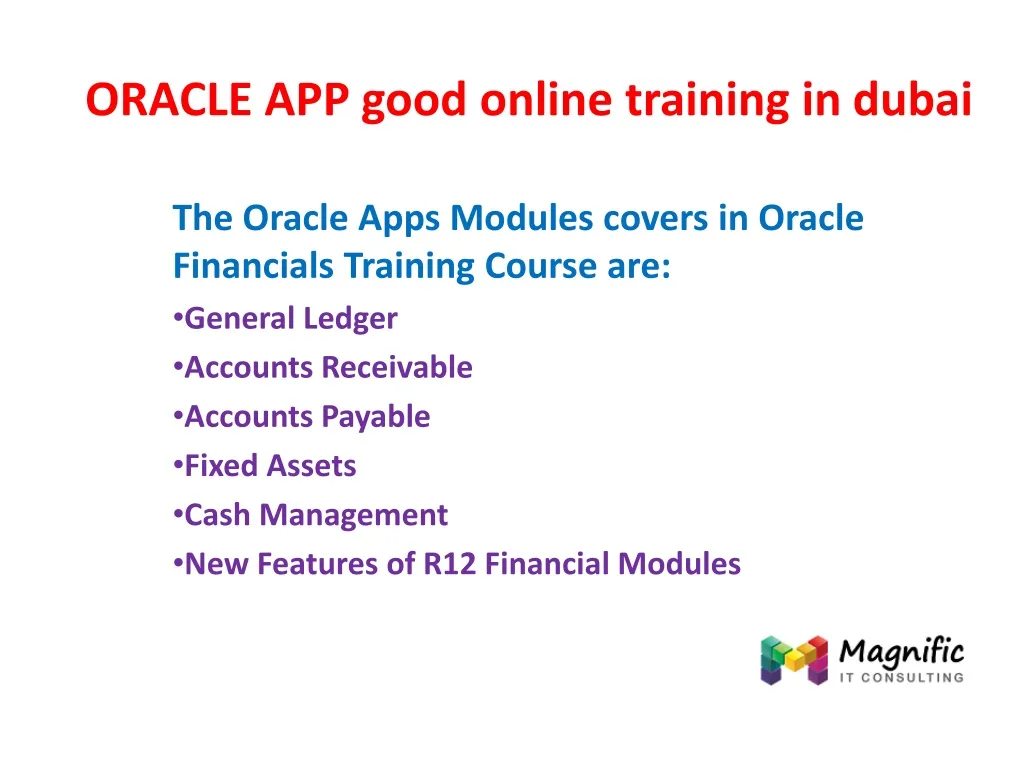 oracle app good online training in dubai