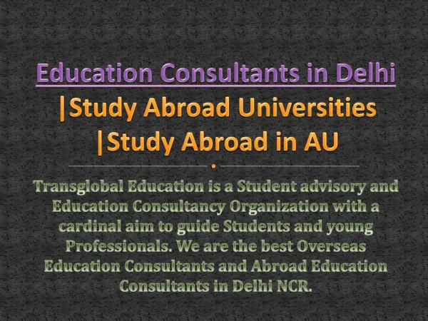 Study Abroad Universities | Overseas Education Consultants