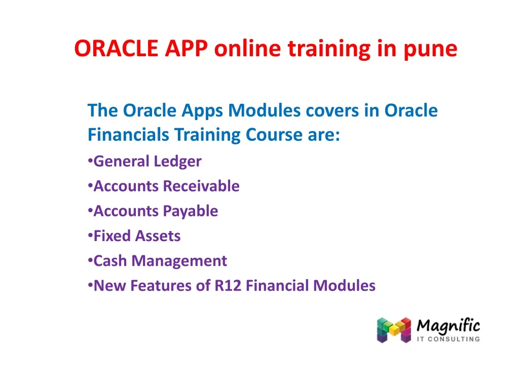 oracle app online training in pune