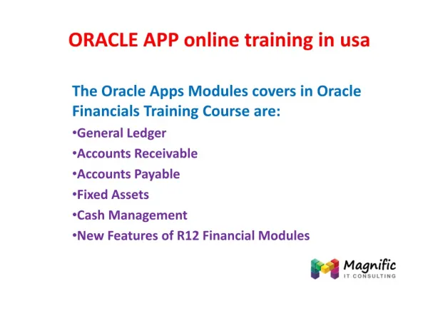 ORACLE APP online training in usa
